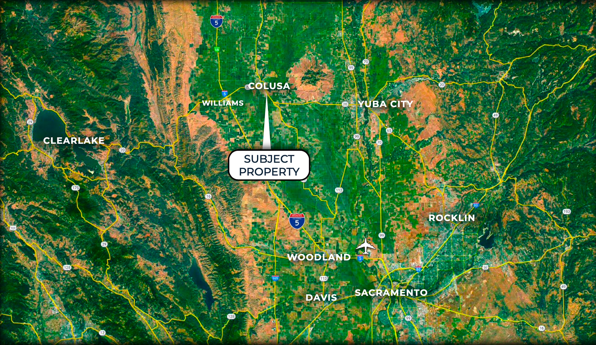 Map showing the location of the Wescott subdivision in Colusa California